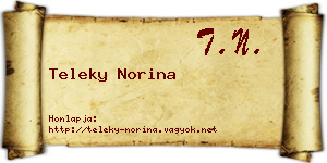 Teleky Norina névjegykártya